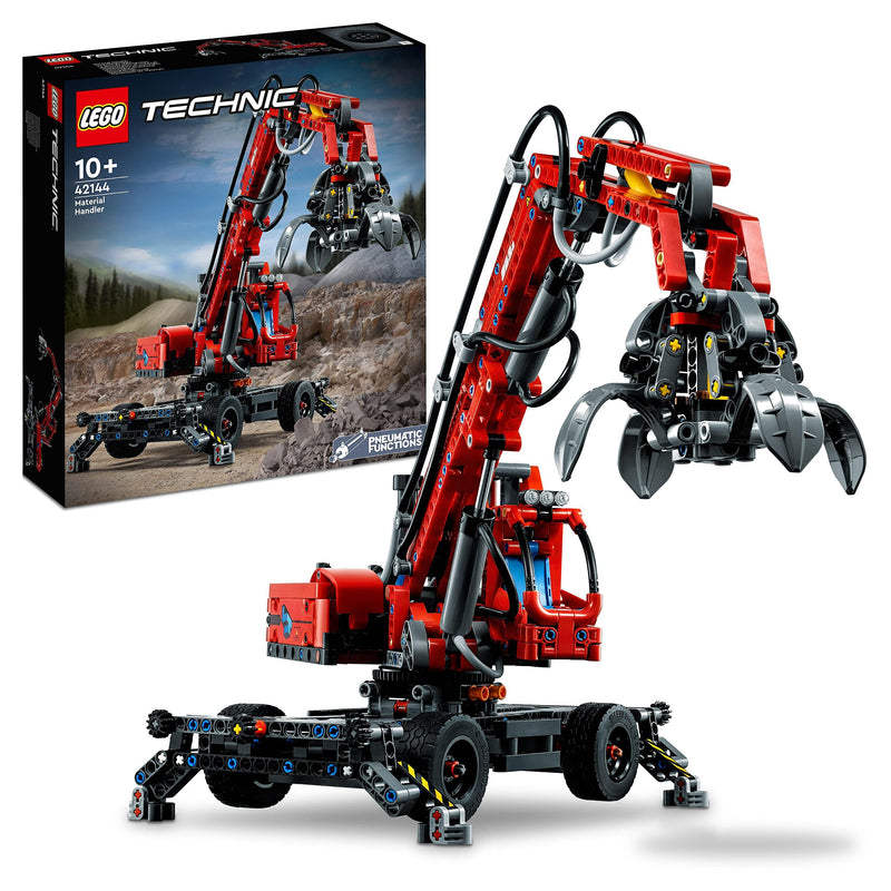 LEGO Technic Material Handler 42144 Crane Model Building Kit for Ages 10+; A Gift for Kids Who Love Pneumatic Models and Construction Site Toys (835 Pieces)