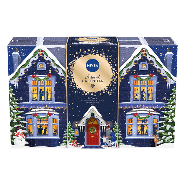 NIVEA Advent Calendar 2024, Women's Gift Set Includes Moisturiser, Face Masks, Lip Balms, Body Cream, Shower Gel, Anti-Perspirant, and More, Complete Skincare Set - Gift Guide