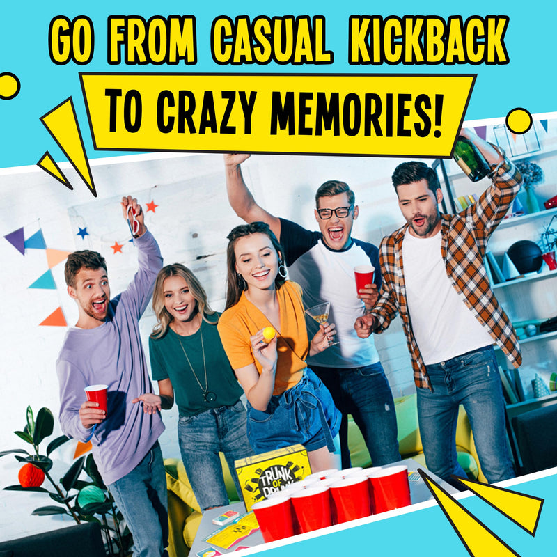 Trunk of Drunk - Fun Adult Party Game, Perfect for Drinking Games, Adult Board and Card Games, Funny Party Games for Adults with 12 Fun Drinking Games, Great Stocking Fillers