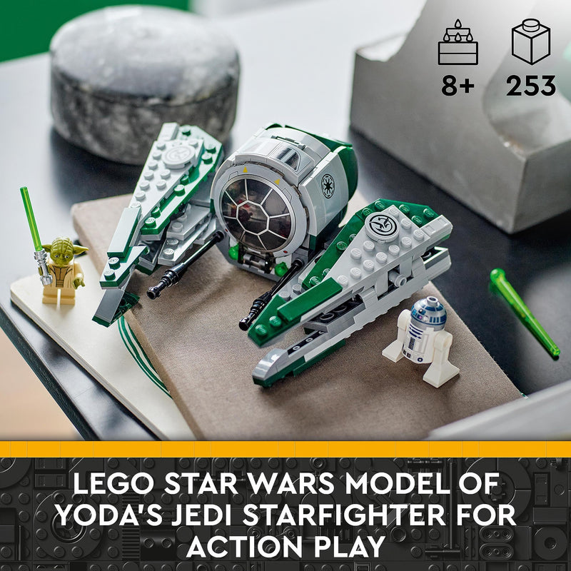 LEGO Star Wars Yoda's Jedi Starfighter Building Toy for Kids, Boys & Girls, The Clone Wars Vehicle Set with Master Yoda Minifigure, Lightsaber and Droid R2-D2 Figure 75360