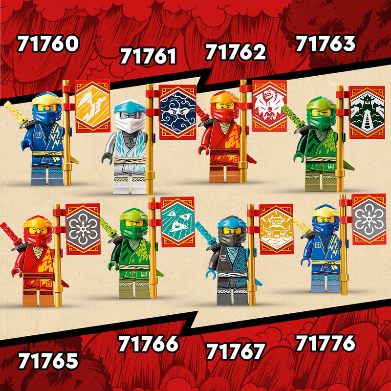 LEGO 71762 NINJAGO Kai’s Fire Dragon EVO Toy for Kids with Cobra & Boa Snake Warrior Figures and Kai Minifigure, Collectible Mission Banner Series