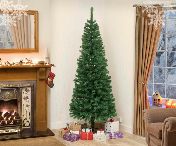 GSD Colorado Chrtistmas Xmas Tree - Green, Grey, Black, White, Frosted or Flocked (150cm (5ft), Slim Colorado - Green) - Gift Guide