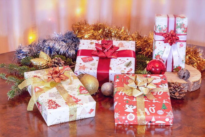 ARKRAFT christmas wrapping paper set of 4 sheets size 34 x 25 inch for gift pack (Nat3) - Gift Guide