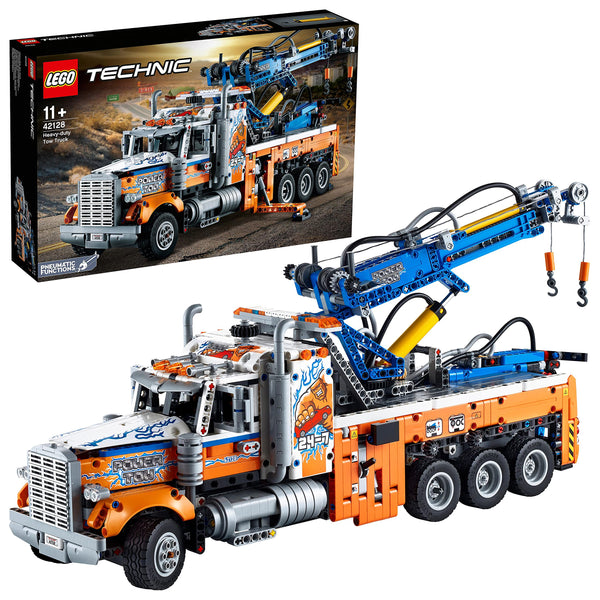 LEGO 42128 Technic Heavy-Duty Tow Truck with Crane Toy for Boys & Girls with mechanical Functions, Model Building Set, Engineering for Kids Series