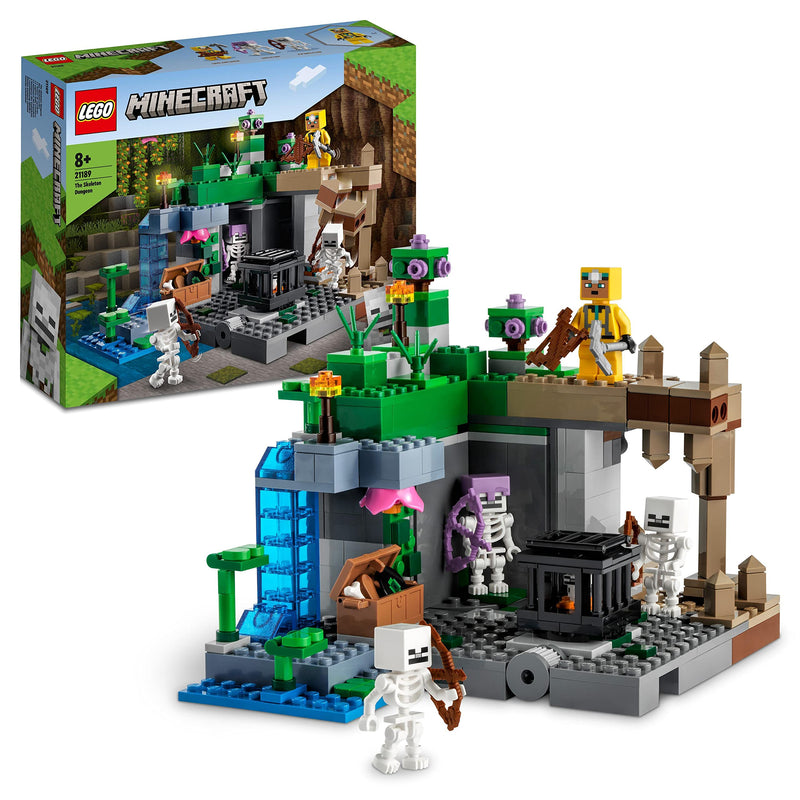 LEGO Minecraft The Skeleton Dungeon Set, Building Toy for 8 Plus Year Old Boys & Girls, with Caves, Mobs, and Figures with Crossbow Accessories, Kids' Birthday Gift Idea 21189