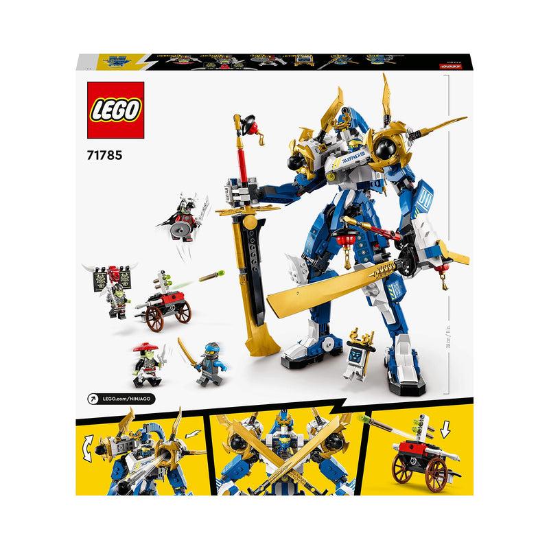 LEGO NINJAGO Jay’s Titan Mech, Large Action Figure Set, Battle Toy for Kids, Boys and Girls with 5 Minifigures & Stud-Shooting Crossbow, 2023 Playset 71785