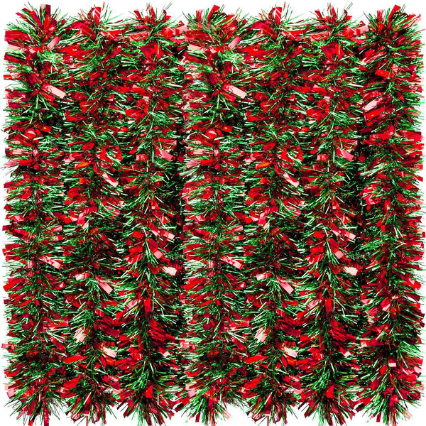 EBOOT 39.4 Feet Christmas Tinsel Garland Shiny Garland Metallic Christmas Tree Garland Hanging Decorations for Christmas Party Indoor and Outdoor Decorations (Red and Green) - Gift Guide