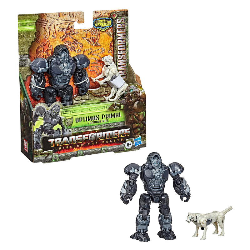 Transformers: Rise of the Beasts Film Beast Alliance Beast Weaponizers 2-Pack Optimus Primal Toy, 6 and Up, 12.5 cm