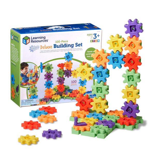 Learning Resources Gears Gears Gears, Deluxe Beginners Building Set, 100 Pieces, STEM Construction Toy for Kids, Develops Fine Motor Skills, Gifts for Boys & Girls Aged 3 4 5 - Gift Guide