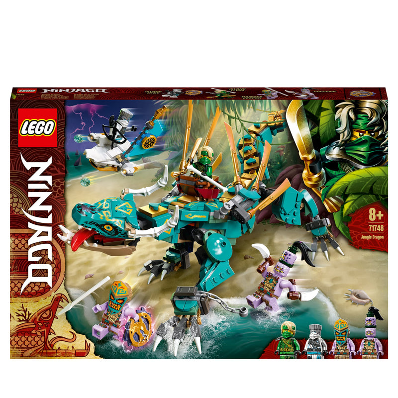 LEGO 71746 NINJAGO Jungle Dragon Building Set, with Ninja Lloyd and Zane Minifigures, Toys for 8 + Years Old Boys and Girls