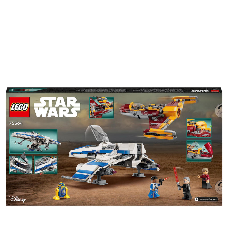 LEGO Star Wars New Republic E-Wing vs. Shin Hati’s Starfighter, Ahsoka Series Set with 2 Toy Vehicles, Droid Figure, 4 Minifigures and 2 Lightsabers 75364