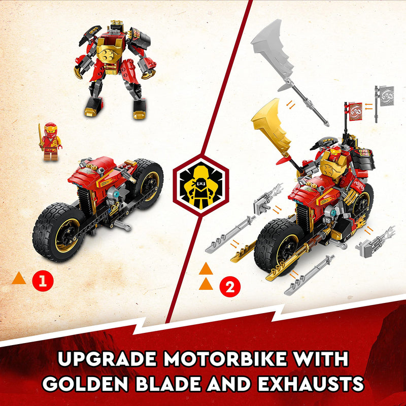 LEGO NINJAGO Kai’s Mech Rider EVO, Upgradable Ninja Motorbike Toy, Mech Action Figure and 2 Bone Warrior Minifigures, Collectible Toys for Kids, Boys & Girls 7 Plus Years Old 71783