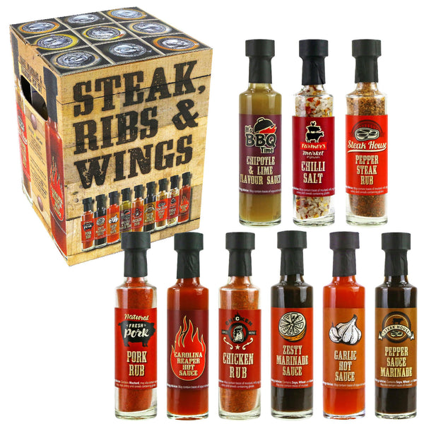 Kimm & Miller BBQ Sauce Gift Set with 9 Authentic Louisiana Steak Sauces, BBQ Rubs, BBQ Marinades & More - Fun BBQ Gifts & Cooking Gifts for Men & Women - Gift Guide