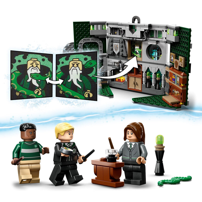 LEGO 76410 Harry Potter Slytherin House Banner Set, Hogwarts Castle Common Room Toy or Wall Display, Collectible Travel Toy with Draco Malfoy Minifigure
