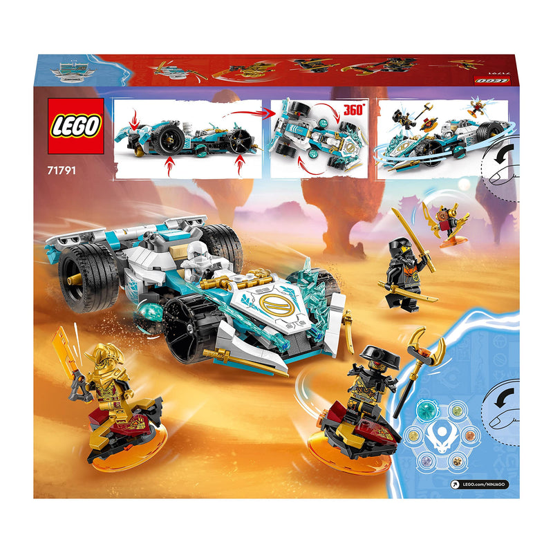 LEGO NINJAGO Zane's Dragon Power Spinjitzu Racing Car Toy for 7 Plus Year Old Kids, Boys & Girls, Vehicle Construction Set with Spinning Function and 4 Minifigures, Birthday Gift Idea 71791