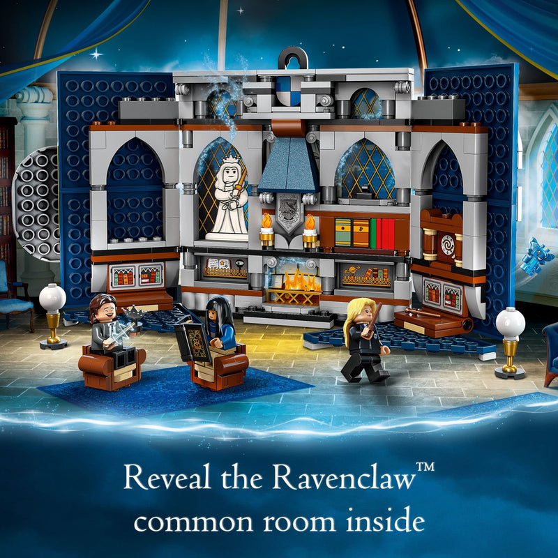 LEGO 76411 Harry Potter Ravenclaw House Banner, Hogwarts Castle Common Room Toy or Wall Display with Luna Lovegood Minifigure, Collectible Travel Toys