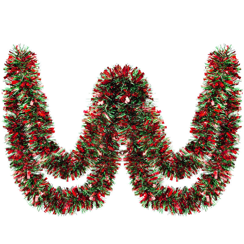 EBOOT 39.4 Feet Christmas Tinsel Garland Shiny Garland Metallic Christmas Tree Garland Hanging Decorations for Christmas Party Indoor and Outdoor Decorations (Red and Green) - Gift Guide