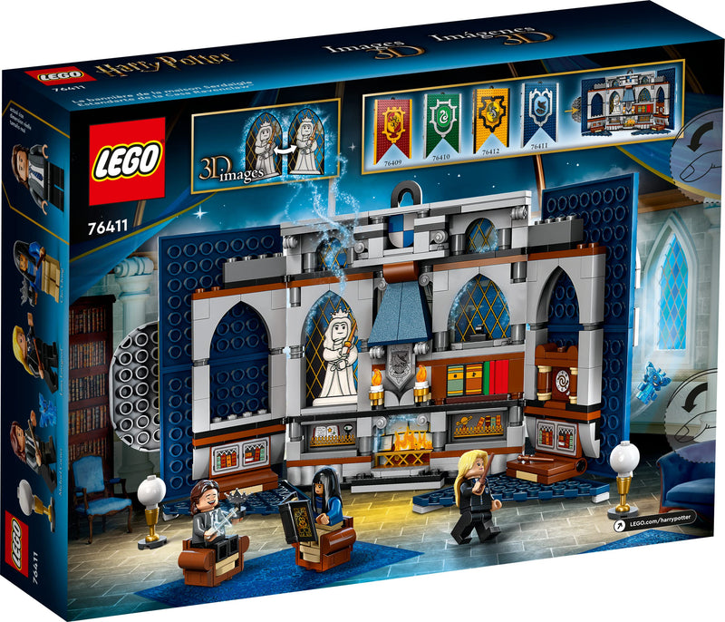 LEGO 76411 Harry Potter Ravenclaw House Banner, Hogwarts Castle Common Room Toy or Wall Display with Luna Lovegood Minifigure, Collectible Travel Toys