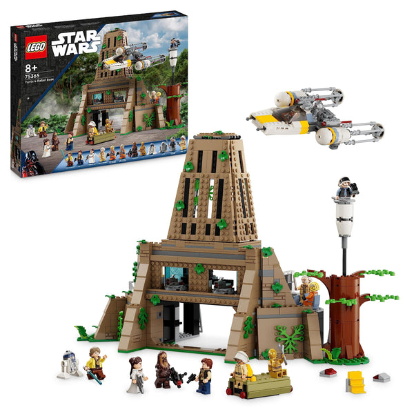 LEGO Star Wars: A New Hope Yavin 4 Rebel Base Set with 10 Minifigures including Luke Skywalker, Princess Leia, Chewbacca, plus 2 Droid Figures, Y-Wing Starfighter and Command Room 75365