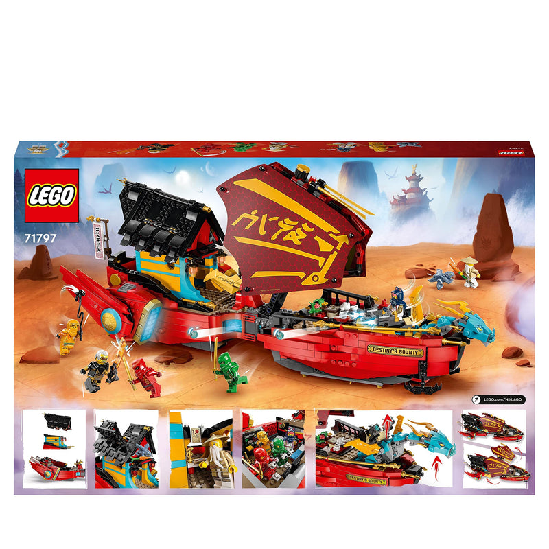 LEGO NINJAGO Destiny's Bounty - Race Against Time, Ninja Air Ship Toy Set with 2 Dragon Figures & 6 Minifigures, Vehicle Set, Birthday Gift Idea for 9 Plus Year Old Kids, Boys & Girls 71797