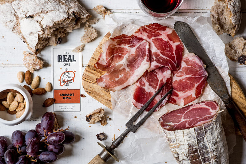 The Real Cure - British Pork Charcuterie Selection Box - A Selection of Award Winning Products in a Fluted Hamper Box - Gift Guide