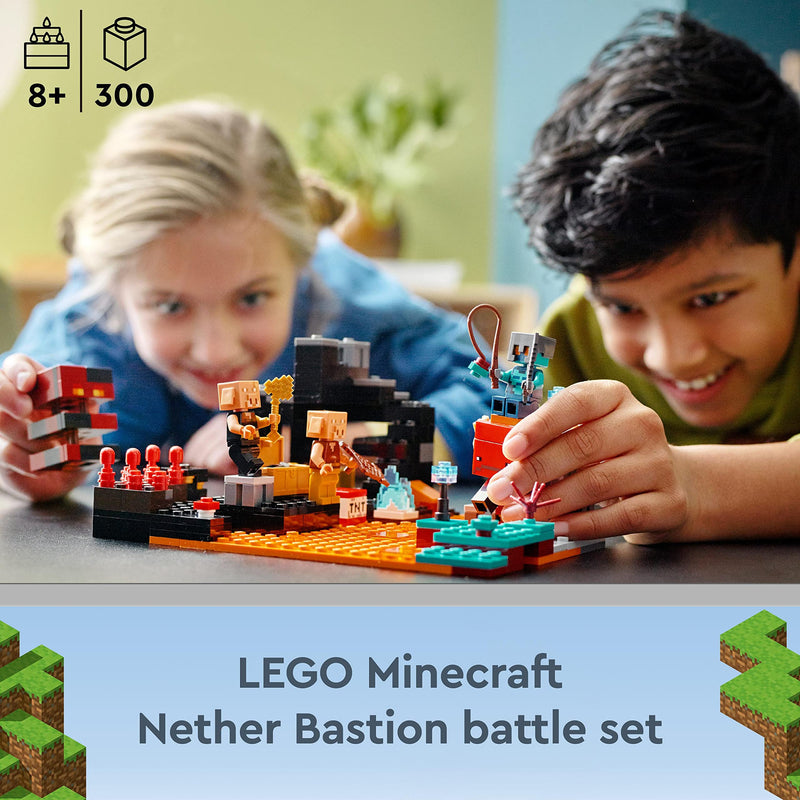 LEGO 21185 Minecraft The Nether Bastion Set, Battle Action Toy with Mob, Piglin Brute & Strider Figures, for Kids, Boys and Girls Age 8 Plus