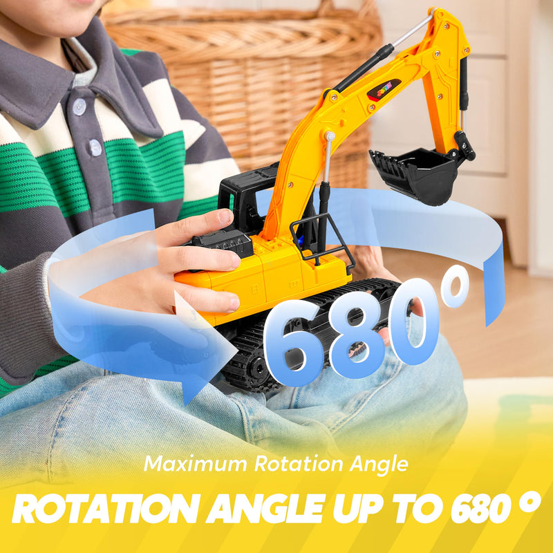 JOYIN Remote Control Excavator RC Digger Tractor Toys for Boys, 2.4Ghz RC Excavator Toy with Light, Construction Vehicles Toys Car for Boys 3 4 5 6 7 8-12 Year Old Kids, Birthday Gift Boy Age 3 4 5 6 - Gift Guide