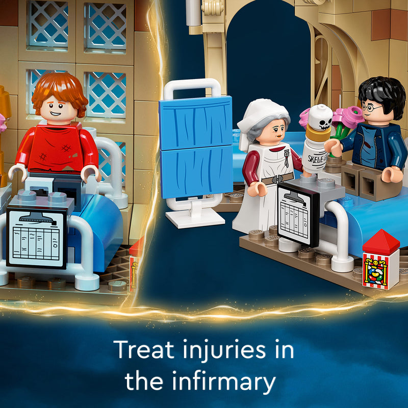 LEGO 76398 Harry Potter Hogwarts Hospital Wing Buildable Castle Toy for Kids, Girls & Boys with Clock Tower and 4 Minifigures Inc. Hermione & Ron Weasley, Buildable Set from The Prisoner of Azkaban