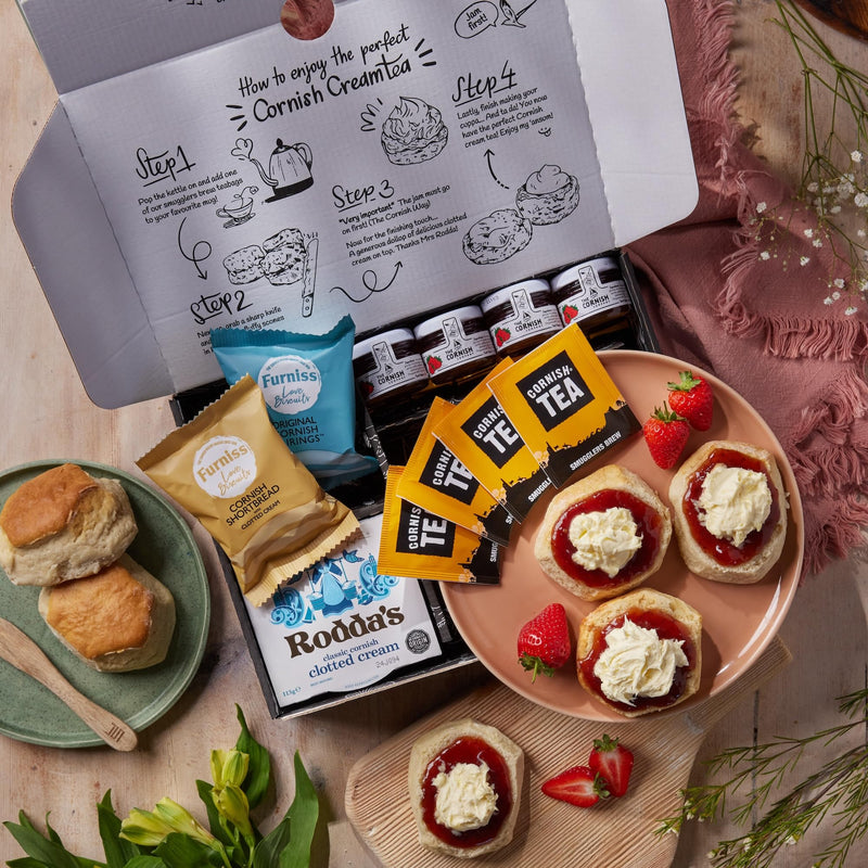 The Cornish Company Afternoon Tea Hamper – Deluxe Tea Set Hamper Gifts for Women Includes Fresh Scones, Biscuits – Birthdays, Anniversaries & Special Occasions - Gift Guide