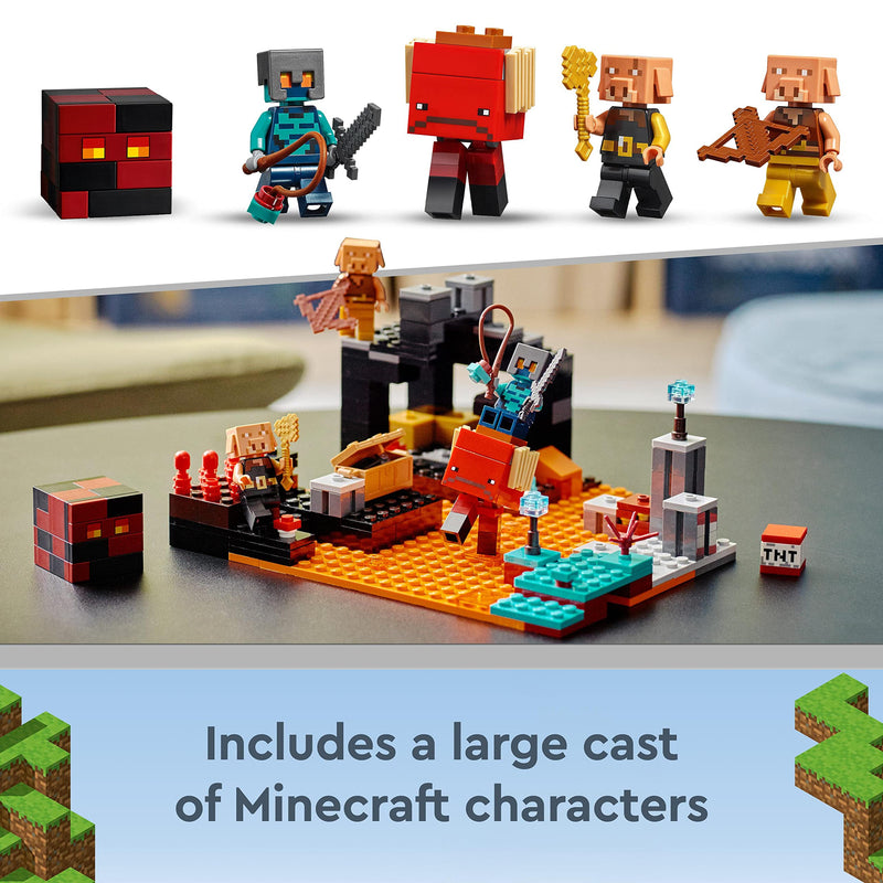 LEGO 21185 Minecraft The Nether Bastion Set, Battle Action Toy with Mob, Piglin Brute & Strider Figures, for Kids, Boys and Girls Age 8 Plus