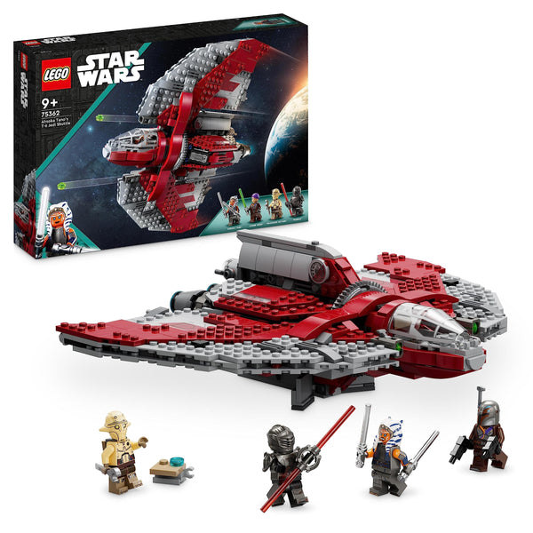 LEGO Star Wars Ahsoka Tano's T-6 Jedi Shuttle Set, Buildable Toy Starship for 9 Plus Year Old Boys & Girls, with 4 Minifigures incl. Sabine Wren and Marrok with Lightsabers, Ahsoka Series Gift 75362