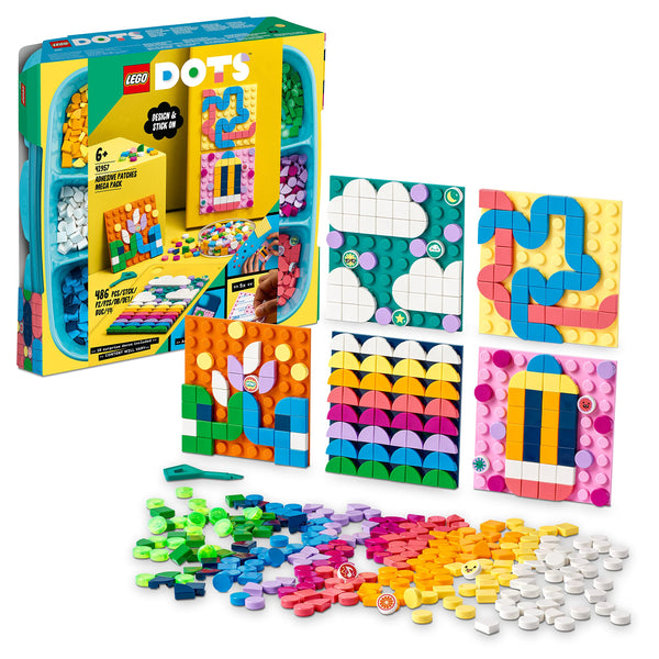 LEGO DOTS Adhesive Patches Mega Pack 41957 DIY Craft Kit; A Fun Arts-And-Crafts Activity That Inspires Creativity; Makes an Imaginative Personalised Design Gift for Crafts Lovers Aged 6+ (486 Pieces)