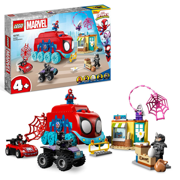 LEGO Marvel Team Spidey's Mobile Headquarters, Building Toy for 4 Plus Year Old Boys & Girls, with Miles Morales and Black Panther Minifigures, Spidey and His Amazing Friends Gift Idea 10791