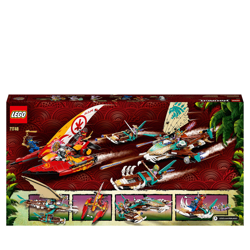 LEGO 71748 NINJAGO Catamaran Sea Battle Building Set with 4 Boat Toys and Kai, Jay and Zane Minifigures