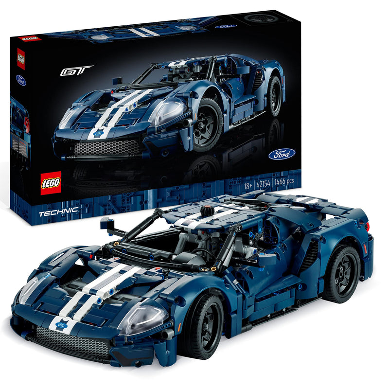 LEGO Technic 2022 Ford GT Car Model Kit for Adults to Build, 1:12 Scale Supercar with Authentic Features, Advanced Building Set, Collectible Gift For Men & Women 42154