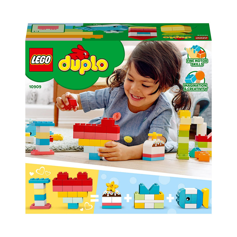 LEGO 10909 DUPLO Classic Heart Box, First Bricks Building Toy, Educational Activity and Development Set, Early Learning Toys for Toddlers 1.5-3 Years Old