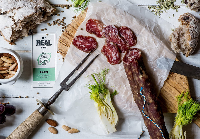 The Real Cure - British Pork Charcuterie Selection Box - A Selection of Award Winning Products in a Fluted Hamper Box - Gift Guide