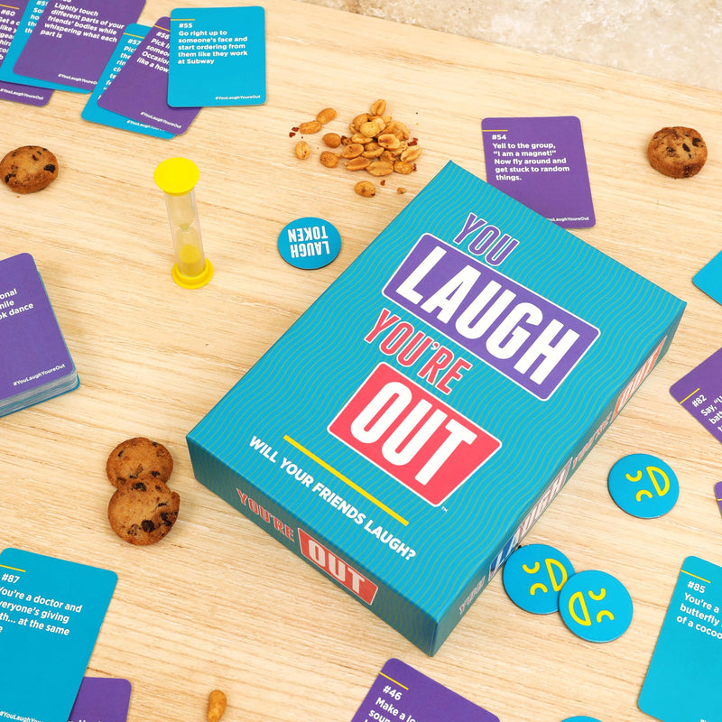 DSS Games You Laugh You're Out - A Family Party Game for People Who Can't Keep A Straight Face,Teal, Purple, Pink