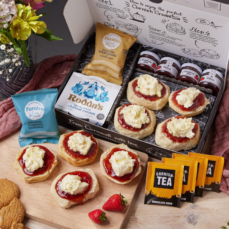 The Cornish Company Afternoon Tea Hamper – Deluxe Tea Set Hamper Gifts for Women Includes Fresh Scones, Biscuits – Birthdays, Anniversaries & Special Occasions - Gift Guide