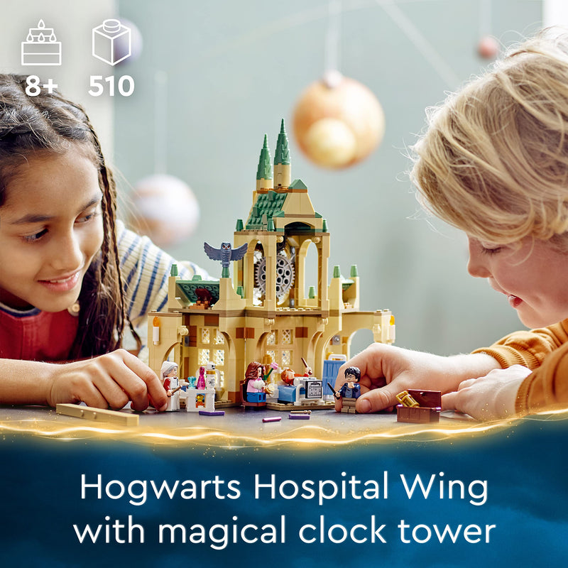 LEGO 76398 Harry Potter Hogwarts Hospital Wing Buildable Castle Toy for Kids, Girls & Boys with Clock Tower and 4 Minifigures Inc. Hermione & Ron Weasley, Buildable Set from The Prisoner of Azkaban