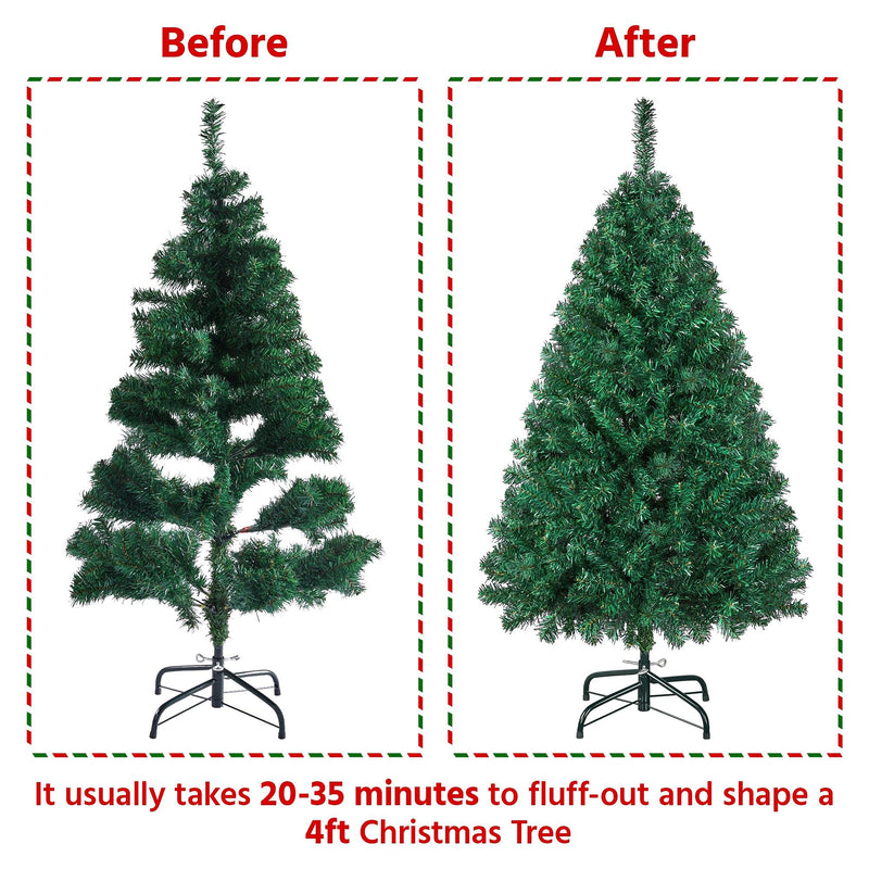 Yaheetech 4ft Artificial Christmas Tree Hinged Spruce Xmas Decorative Tree Holiday Decorations with Foldable Stand Green - Gift Guide