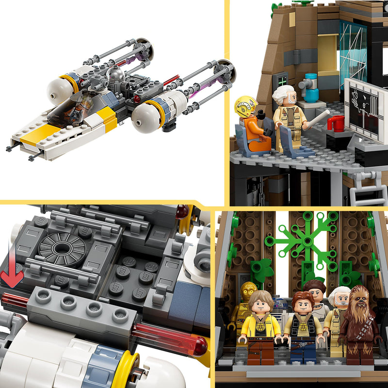 LEGO Star Wars: A New Hope Yavin 4 Rebel Base Set with 10 Minifigures including Luke Skywalker, Princess Leia, Chewbacca, plus 2 Droid Figures, Y-Wing Starfighter and Command Room 75365