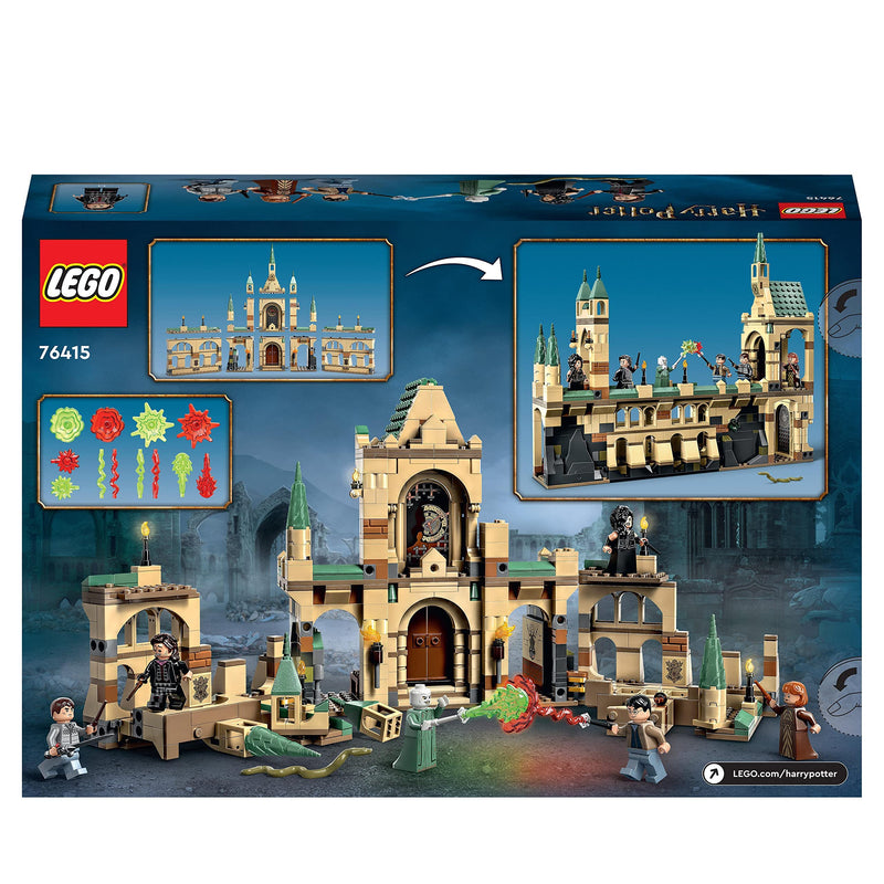 LEGO Harry Potter The Battle of Hogwarts, Castle Toy with Molly Weasley, Bellatrix Lestrange and Voldemort Minifigures plus the Sword of Gryffindor, Deathly Hallows – Part 2 Set, Gift for Kids 76415