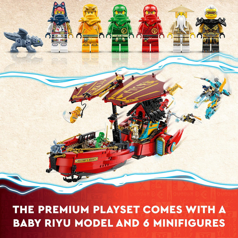 LEGO NINJAGO Destiny's Bounty - Race Against Time, Ninja Air Ship Toy Set with 2 Dragon Figures & 6 Minifigures, Vehicle Set, Birthday Gift Idea for 9 Plus Year Old Kids, Boys & Girls 71797