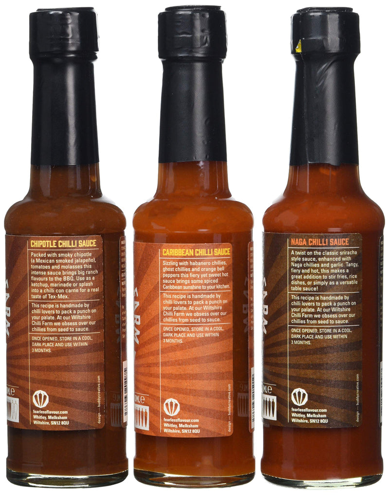 Wiltshire Chilli Farm Chipotle, Caribbean and Naga Hot Chilli Sauce Set(Pack of 1) - Gift Guide