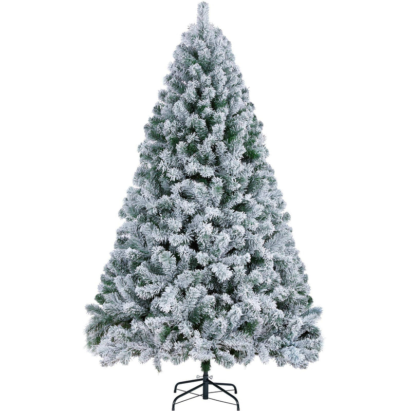 Yaheetech 6ft Christmas Tree Snow Flocked Artificial Tree Holiday Decorative Tree with Foldable Stand 820 Tips - Gift Guide