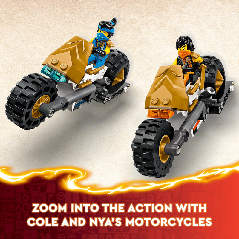 LEGO NINJAGO Ninja Team Combo Vehicle 4-in-1 Ninja Adventure Toy, with 2 Motorbikes, Glider and 6 Minifigures Incl. Characters Lloyd, Nya and Cole, Birthday Gift for 9 Plus Year Old Boys & Girls 71820