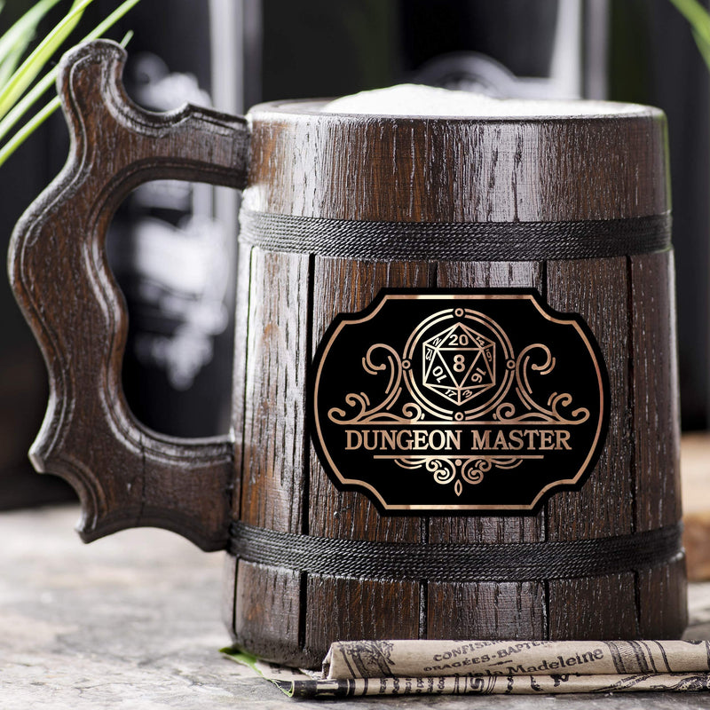 Dungeon Master Mug. Gamer Mug. Wooden Beer Tankard Made in Ukraine. Gift for Boyfriend. Wood Stein Dungeons and Dragons Mug. Wooden Mug. D&D Tankard. Geek Gift for Gamer/for Him. 0.6L 22 ounces