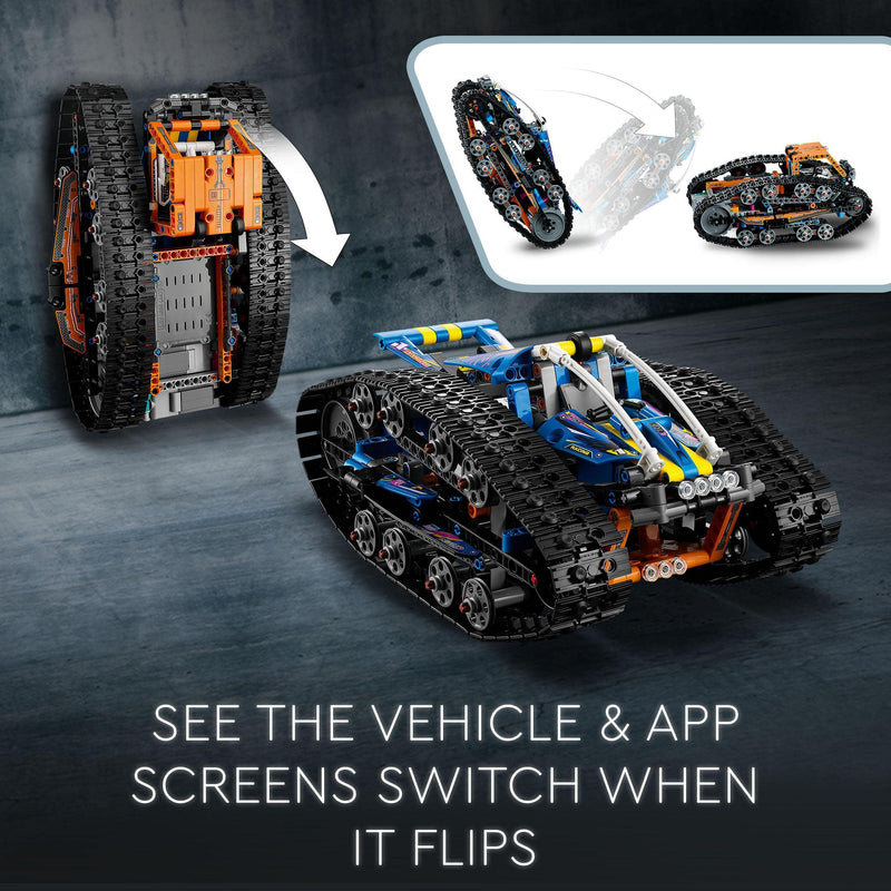 LEGO 42140 Technic App-Controlled Transformation Vehicle, Remote Control Car Toy, 2in1 Set, Off Road RC Flip Toys, Engineering gifts for Kids, Boys & Girls