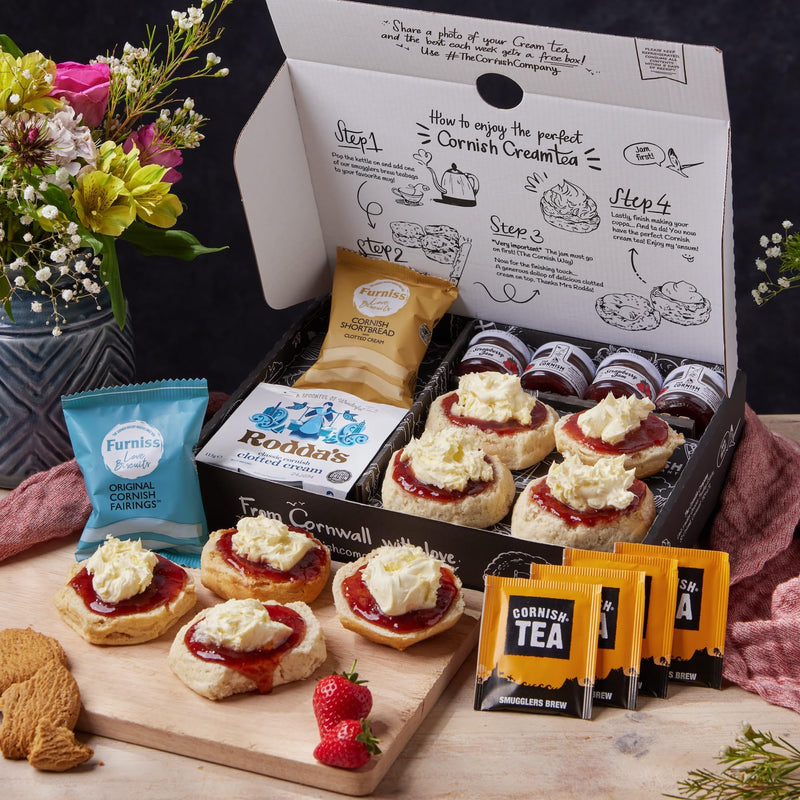 The Cornish Company Afternoon Tea Hamper – Deluxe Tea Set Hamper Gifts for Women Includes Fresh Scones, Biscuits – Birthdays, Anniversaries & Special Occasions - Gift Guide